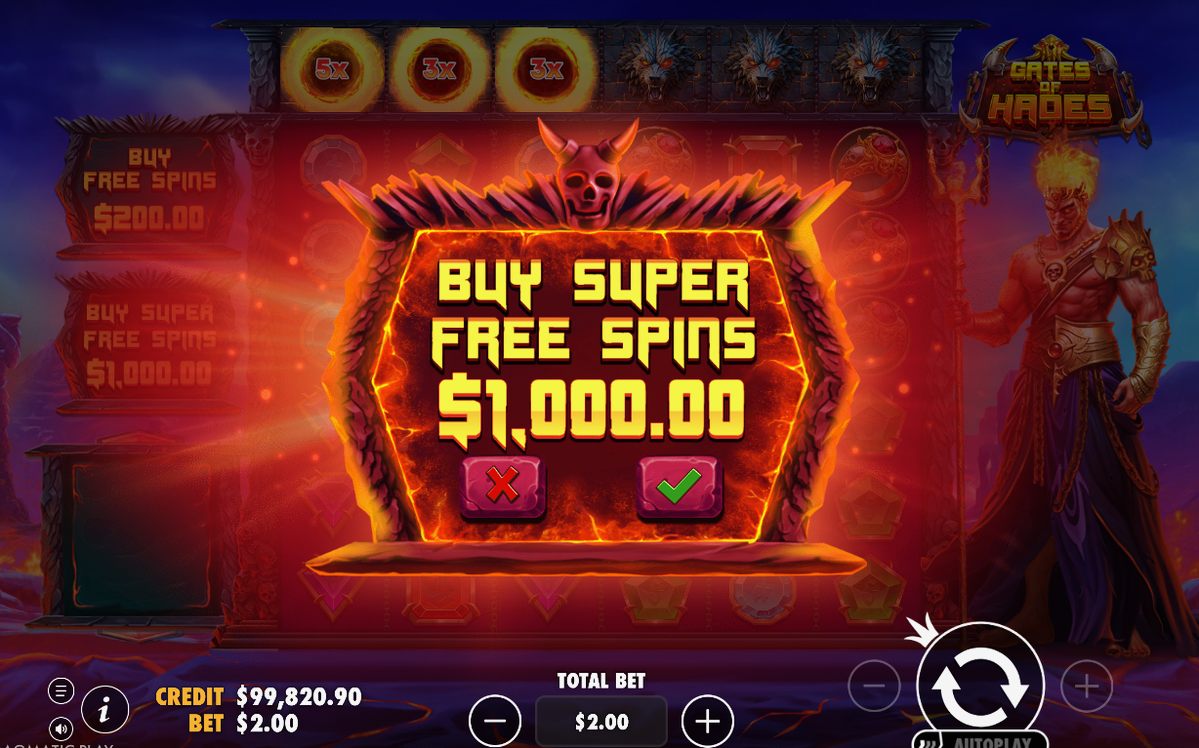 Bonus screen showing the Free Spins trigger