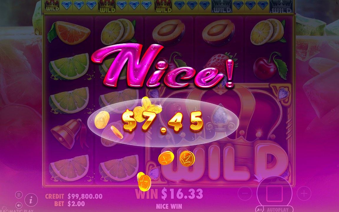 Win screen with a line win on the 5x5 grid